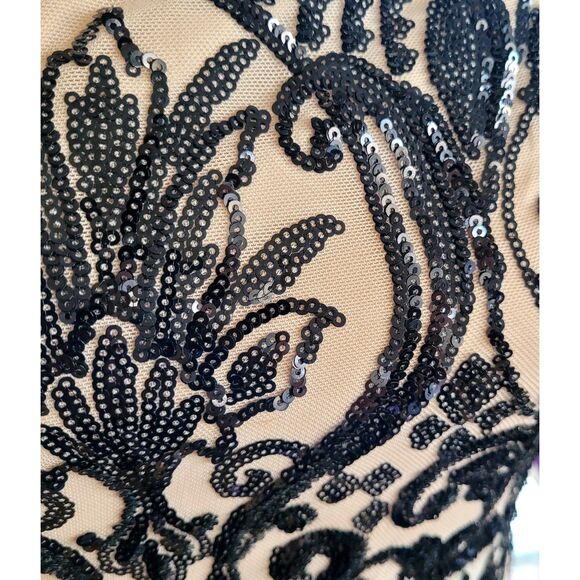 NWT Windsor Women's Black Sequin Nude Mermaid Dress. Size XS Fully Lined - Picture 3 of 7